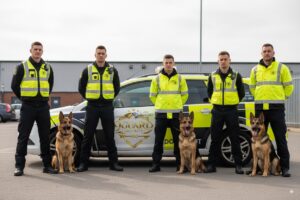All our handlers are fully NASDU-accredited (National Association of Security Dog Users) and hold valid SIA licences. They undergo continuous training to meet UK K9 security standards.